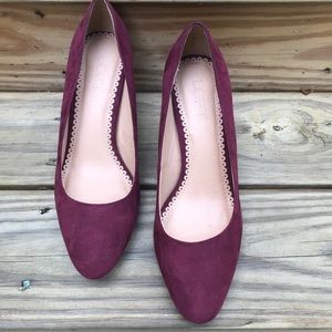 LOFT Suede Burgandy Rose Heels Sz 8